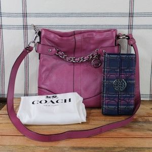 Coach Pink Leather Chain Duffle 19722 Purse Bundle